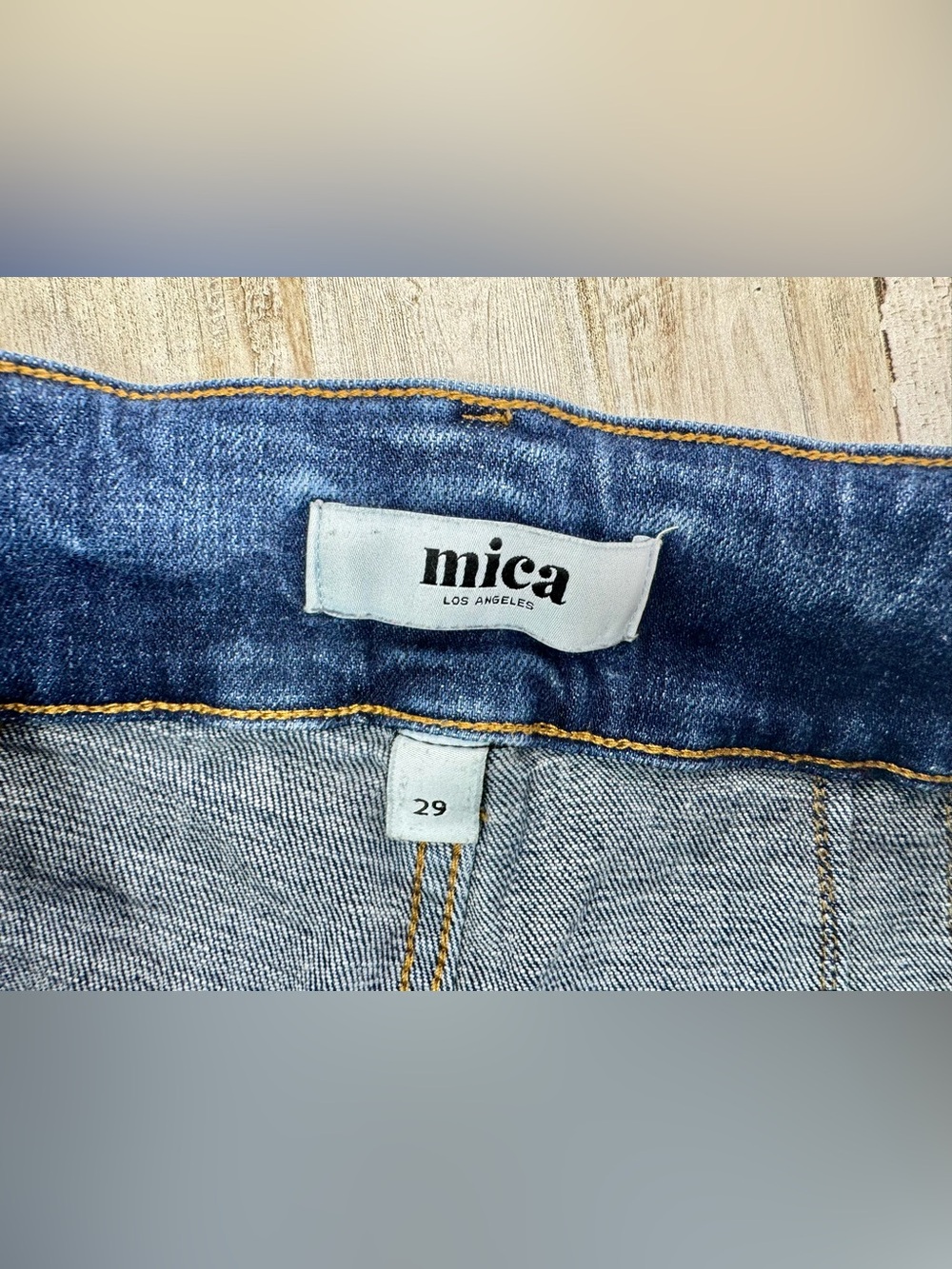 Mica Jeans Women's 29 (28x24) Dark Wash Blue Wide Leg Capri Stretch - Picture 4 of 11